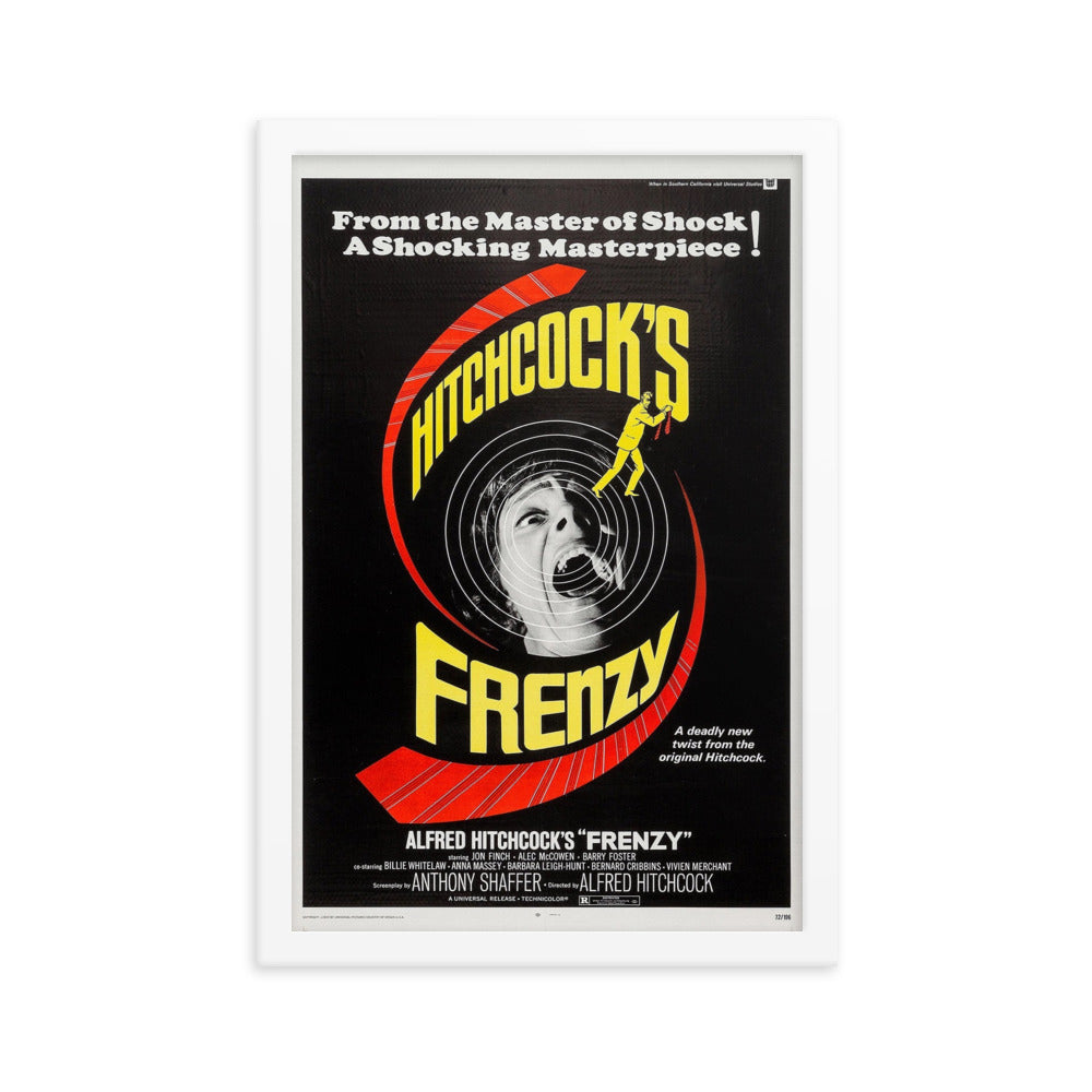 Frenzy (1972) White Frame 12″×18″ Movie Poster