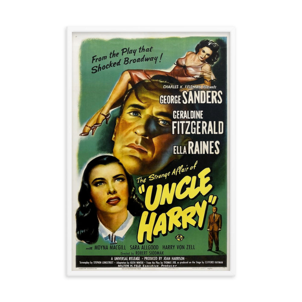 The Strange Affair of Uncle Harry (1945) White Frame 24″×36″ Movie Poster
