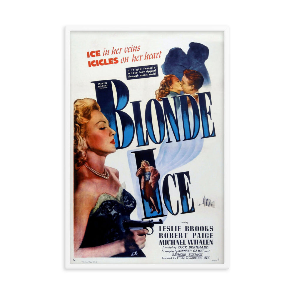 Blonde Ice (1948) White Frame 24″×36″ Movie Poster