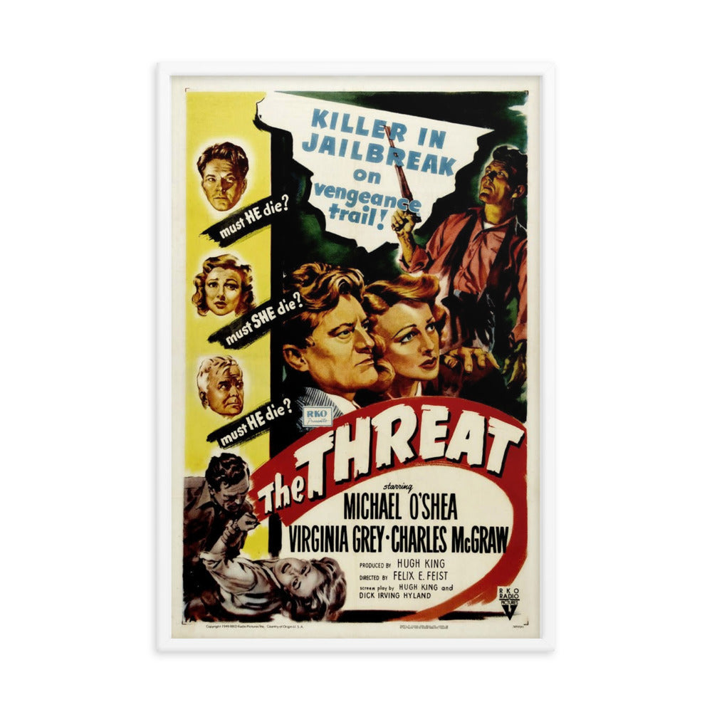 The Threat (1949) White Frame 24″×36″ Movie Poster