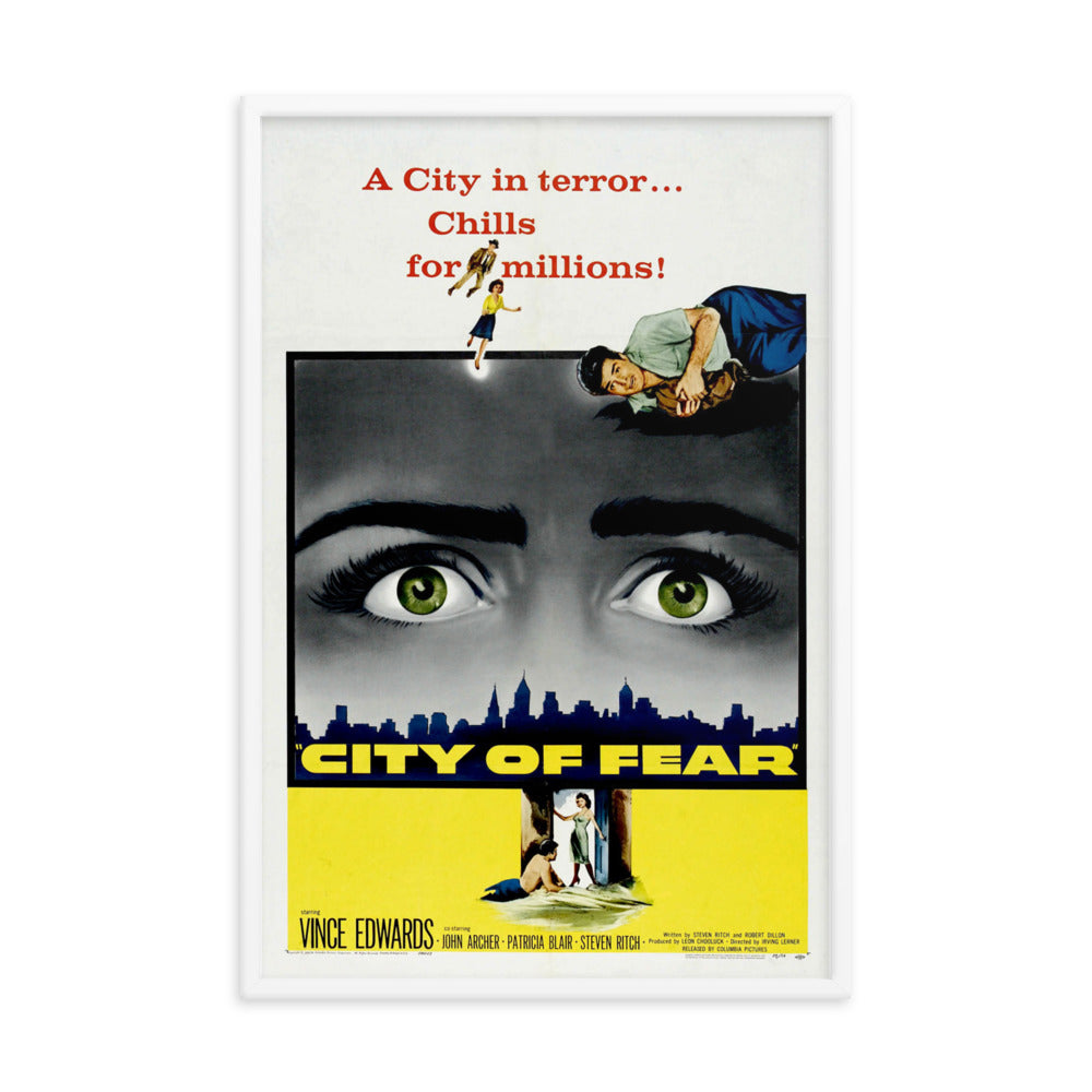 City of Fear (1959) White Frame 24″×36″ Movie Poster
