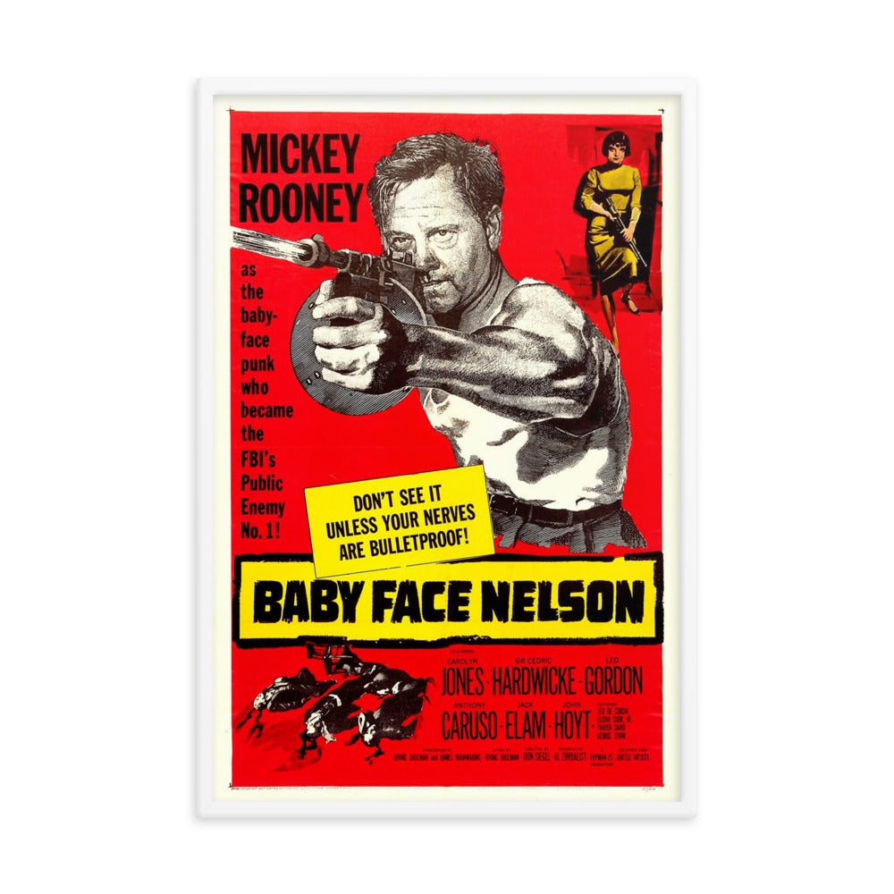 Baby Face Nelson (1957) White Frame 24″×36″ Movie Poster