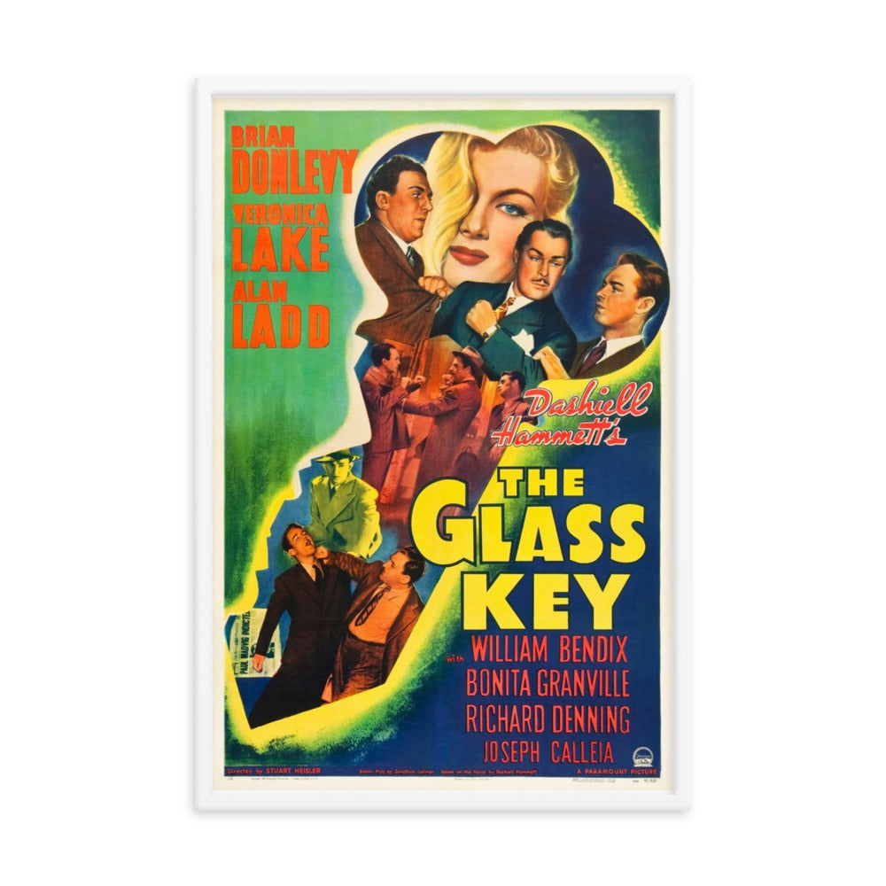 The Glass Key (1942) White Frame 24″×36″ Movie Poster