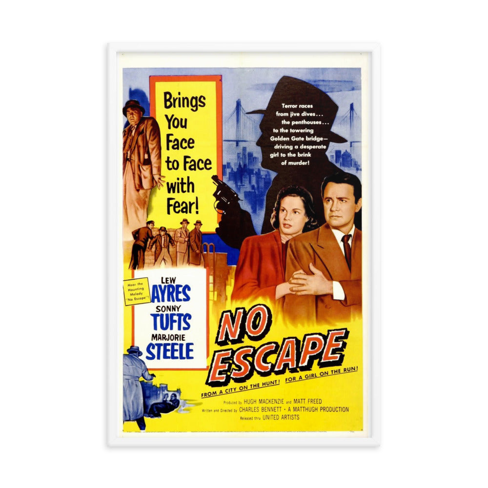 No Escape (1953) White Frame 24″×36″ Movie Poster