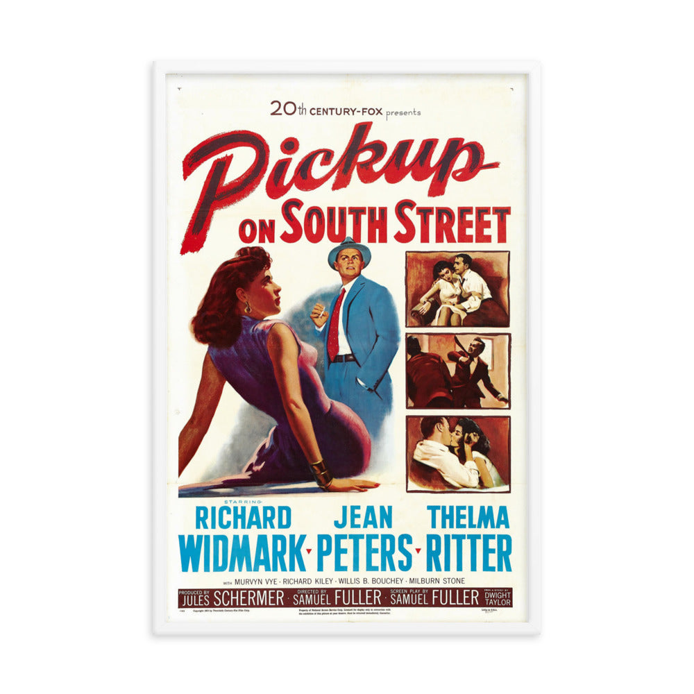 Pickup on South Street (1953) White Frame 24″×36″ Movie Poster