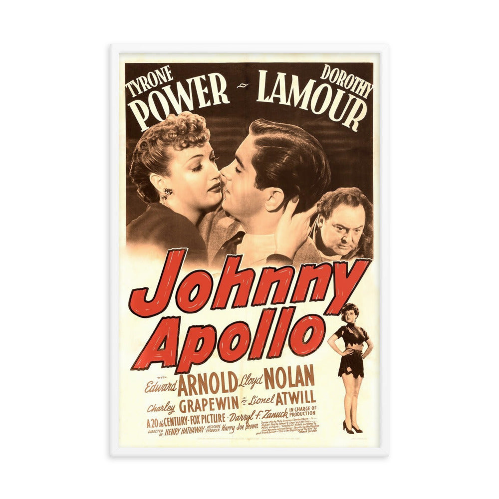 Johnny Apollo (1940) White Frame 24″×36″ Movie Poster