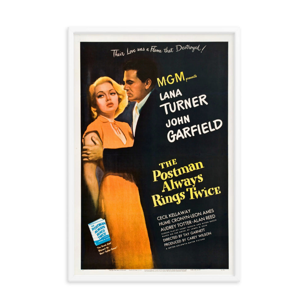 The Postman Always Rings Twice (1946) White Frame 24″×36″ Movie Poster