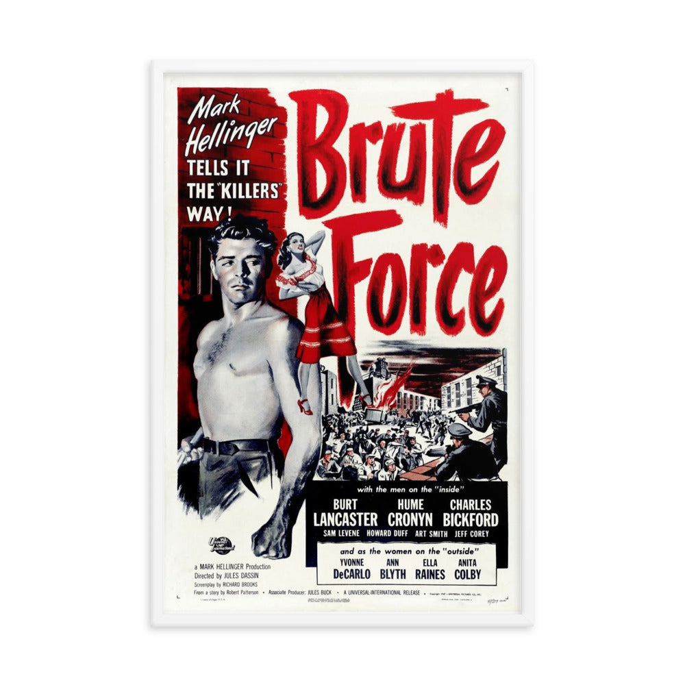 Brute Force (1947) White Frame 24″×36″ Movie Poster