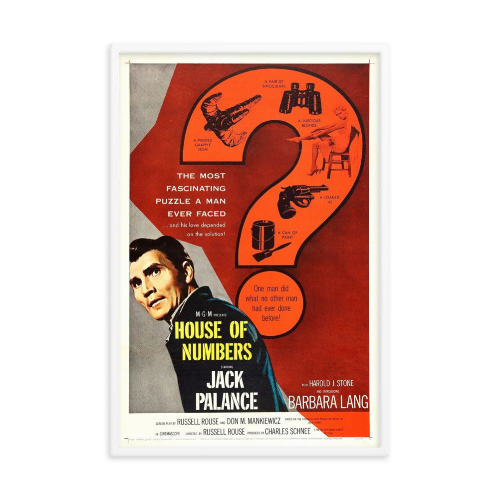 House of Numbers (1957) White Frame 24″×36″ Movie Poster