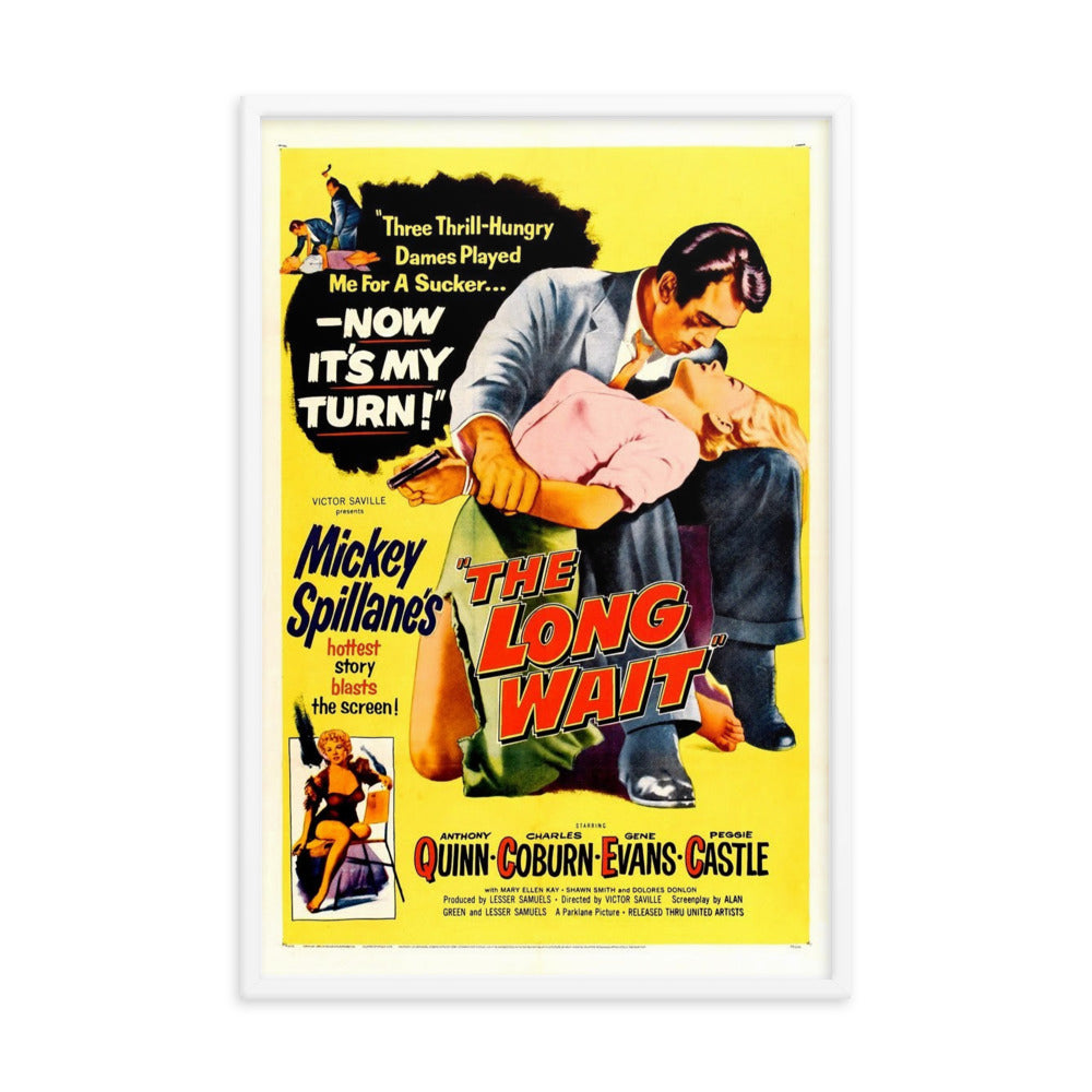 The Long Wait (1954) White Frame 24″×36″ Movie Poster