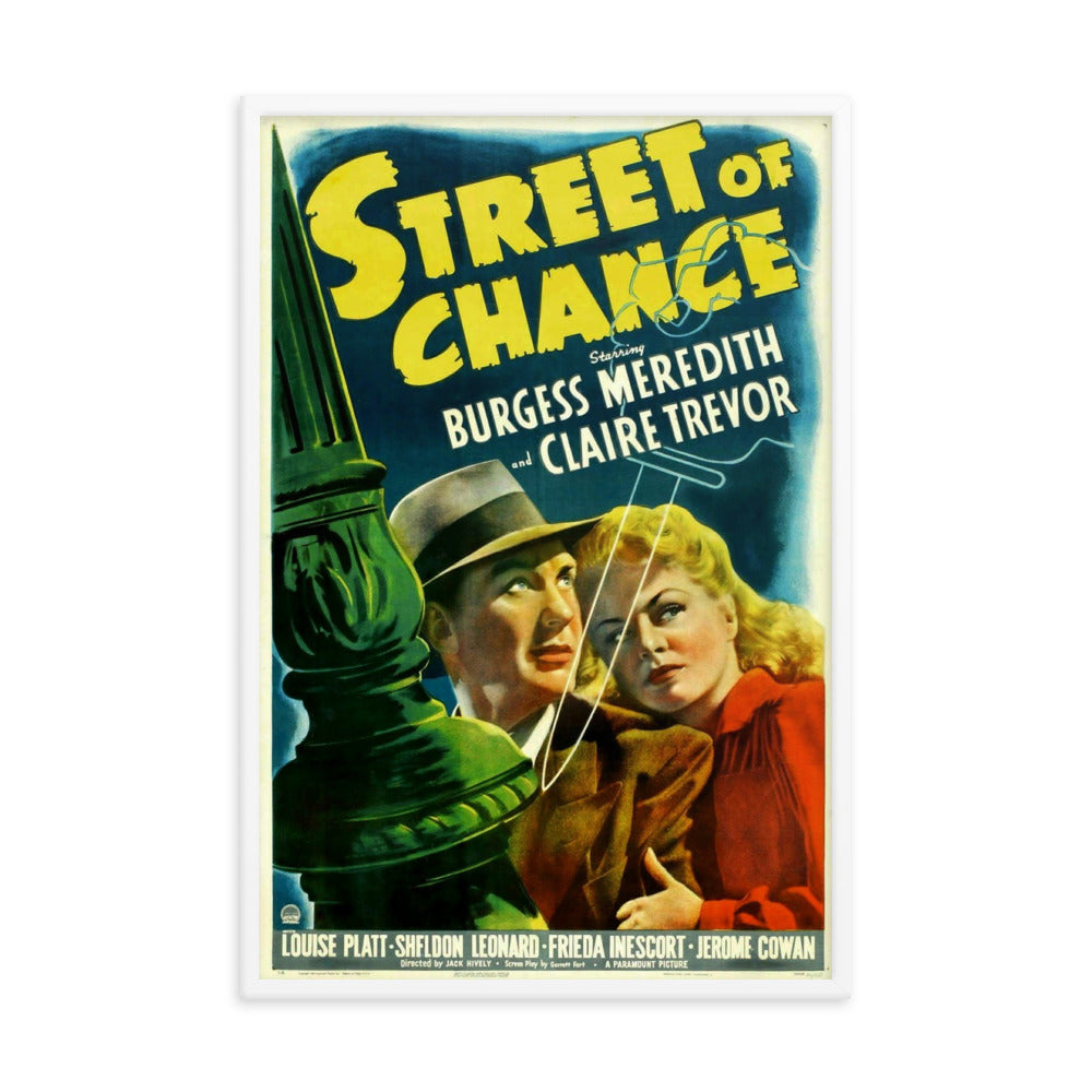 Street of Chance (1942) White Frame 24″×36″ Movie Poster