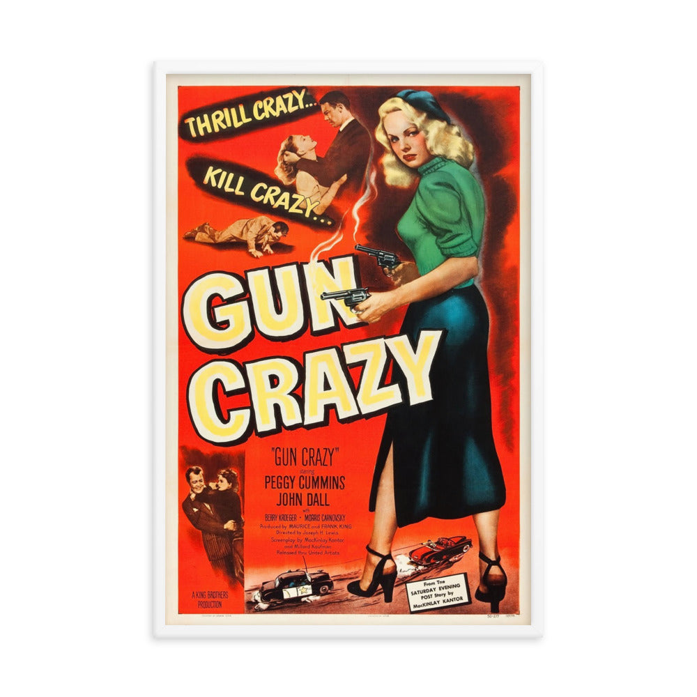 Gun Crazy (1950) White Frame 24″×36″ Movie Poster