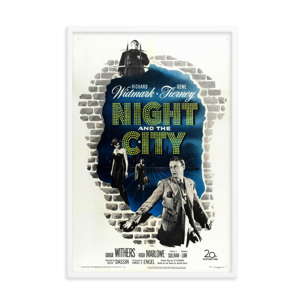 Night and the City (1950) White Frame 24″×36″ Movie Poster