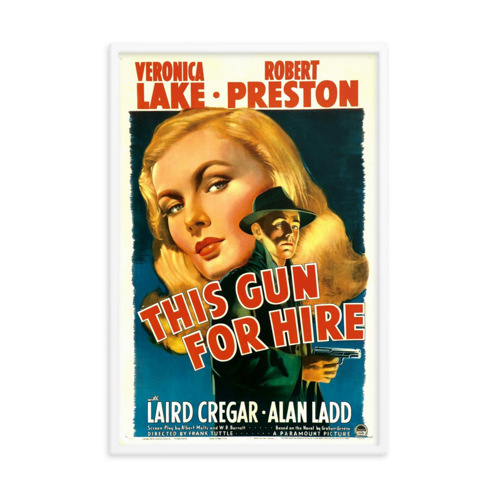 This Gun for Hire (1942) White Frame 24″×36″ Movie Poster