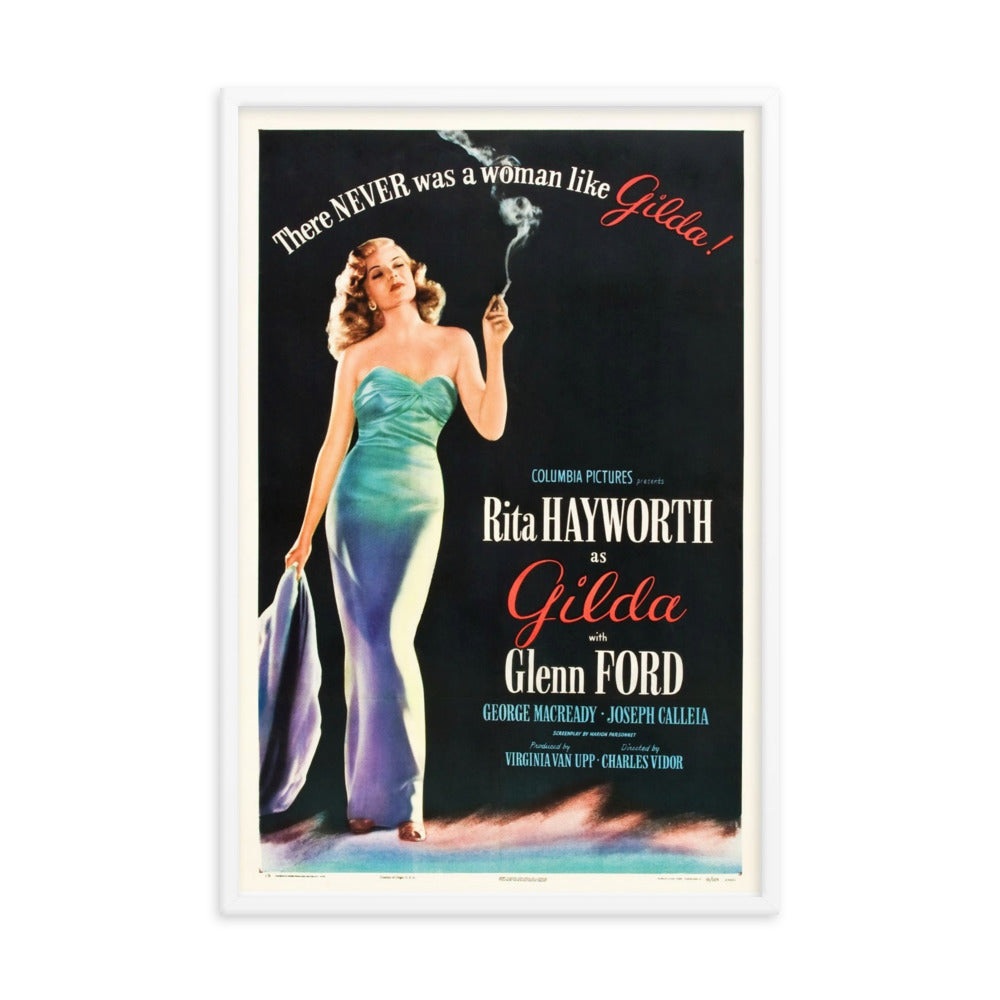 Gilda (1946) White Frame 24″×36″ Movie Poster
