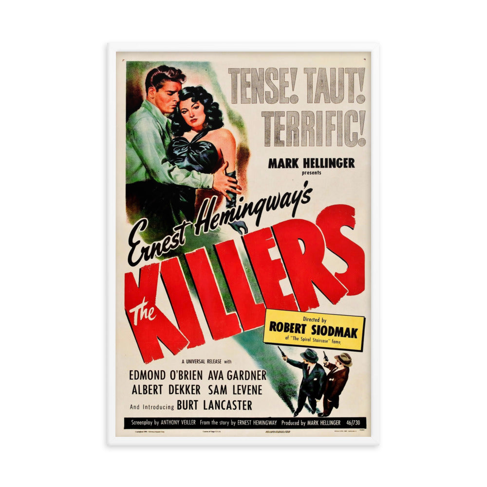 The Killers (1946) White Frame 24″×36″ Movie Poster