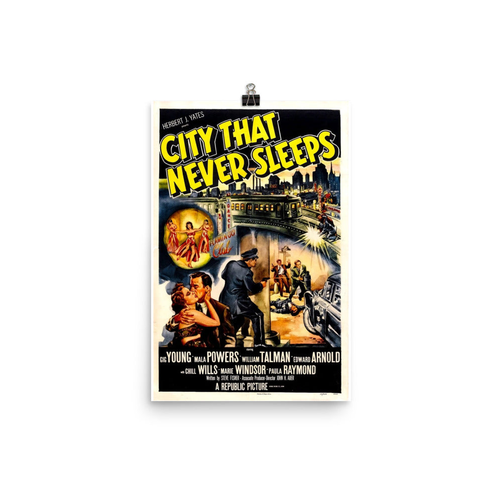 City That Never Sleeps (1953) Movie Poster, 24×36 inches