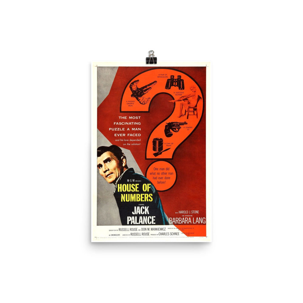 House of Numbers (1957) Movie Poster, 24×36 inches