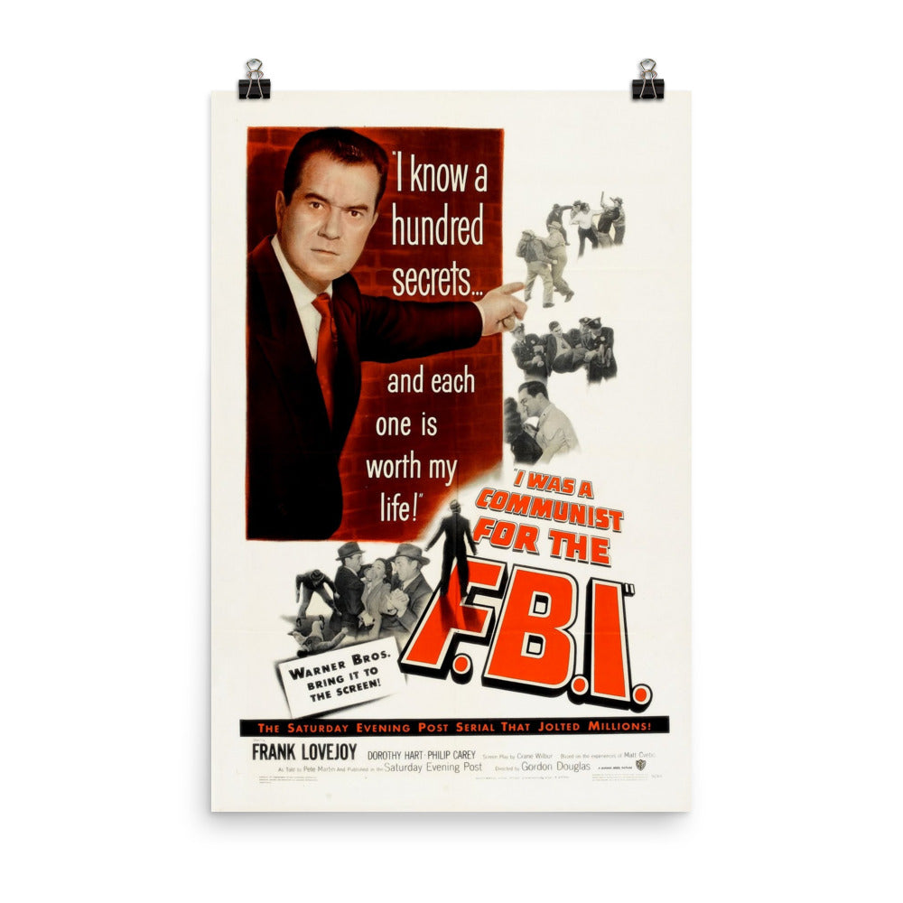 I Was a Communist for the FBI (1951) Movie Poster, 12×18 inches