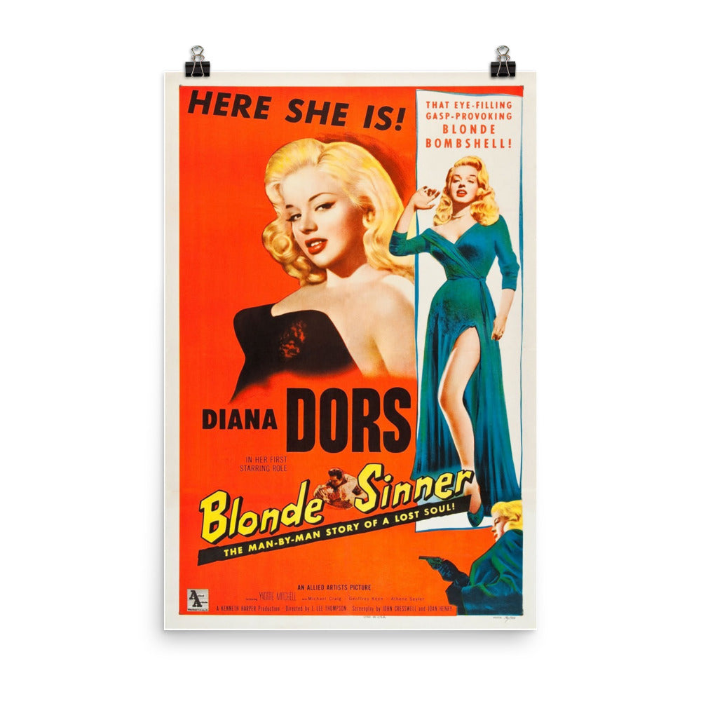 Yield to the Night / Blonde Sinner (1956) Movie Poster, 12×18 inches