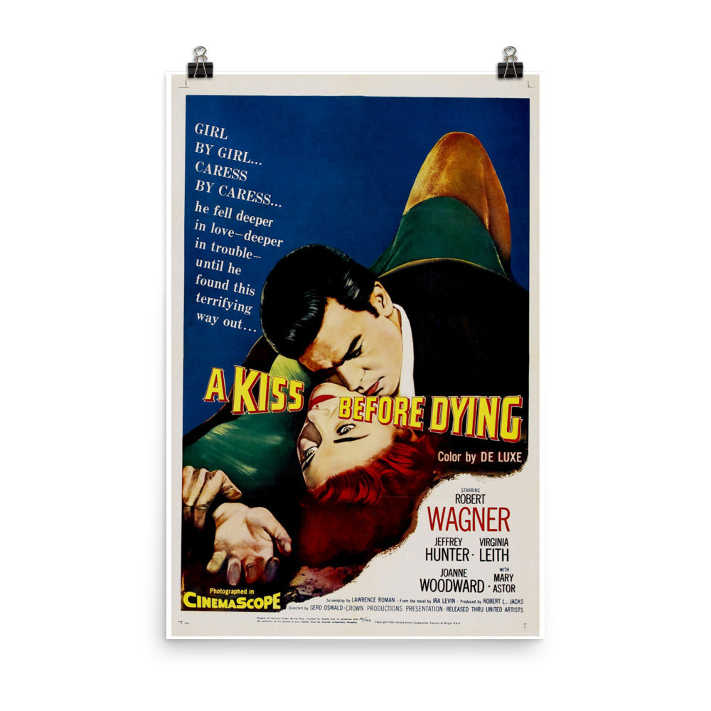 A Kiss Before Dying (1956) Movie Poster, 12×18 inches