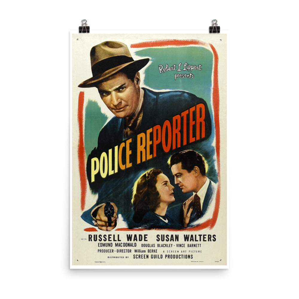 Police Reporter / Shoot to Kill (1947) Movie Poster, 12×18 inches