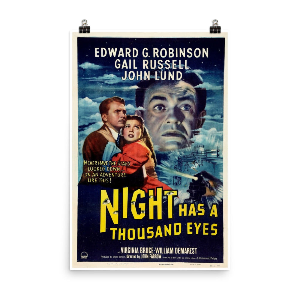 Night Has a Thousand Eyes (1948) Movie Poster, 12×18 inches