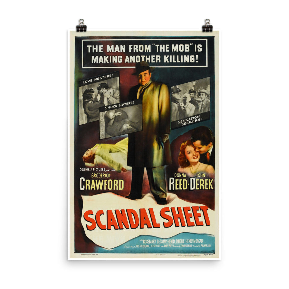 Scandal Sheet (1952) Movie Poster, 12×18 inches