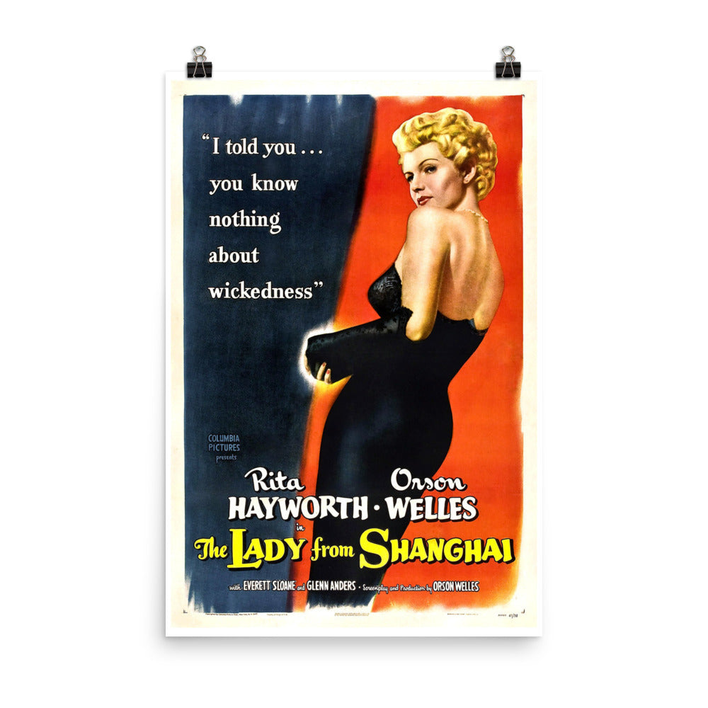 The Lady from Shanghai (1947) Movie Poster, 12×18 inches