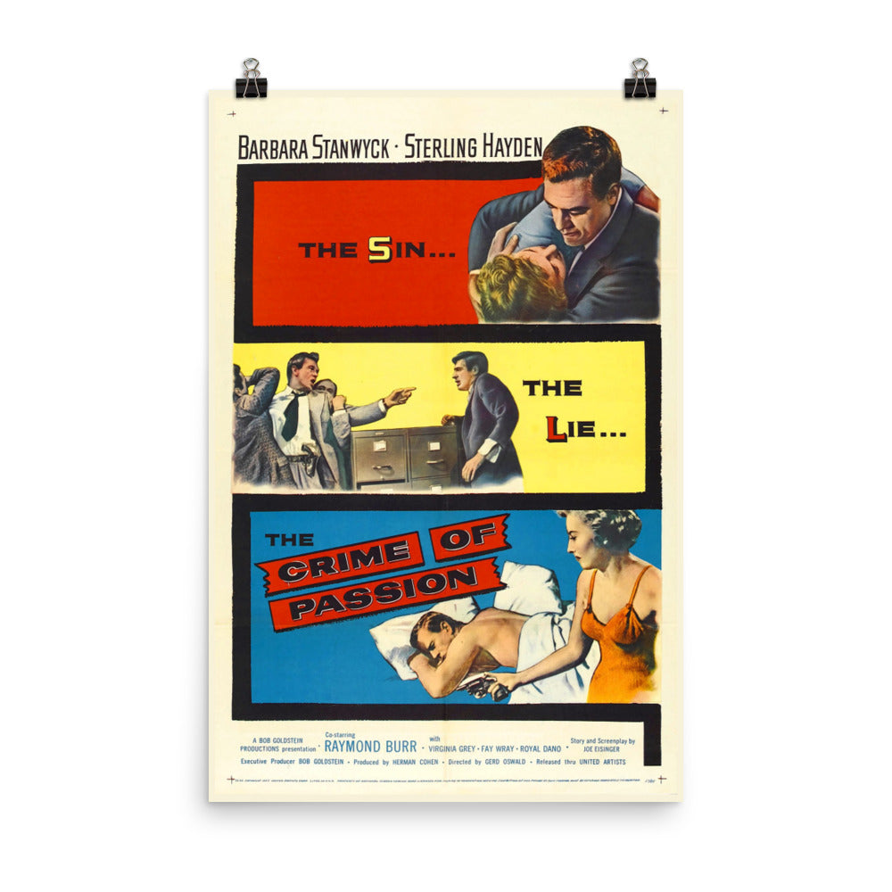 Crime of Passion (1957) Movie Poster, 12×18 inches