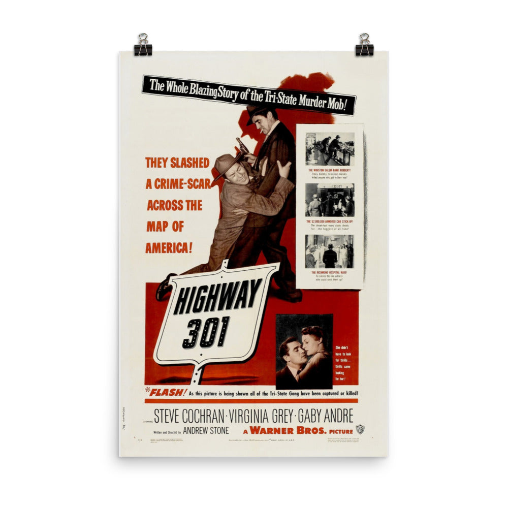 Highway 301 (1950) Movie Poster, 12×18 inches