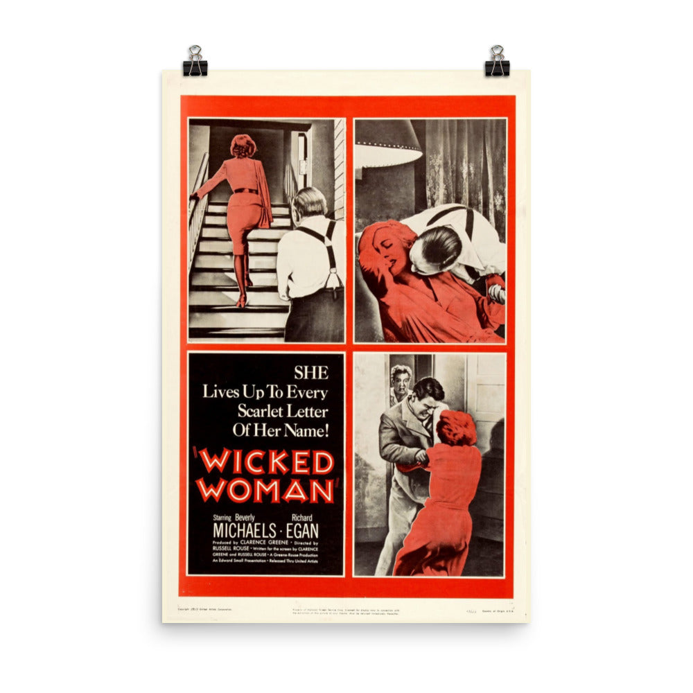 Wicked Woman (1953) Movie Poster, 12×18 inches