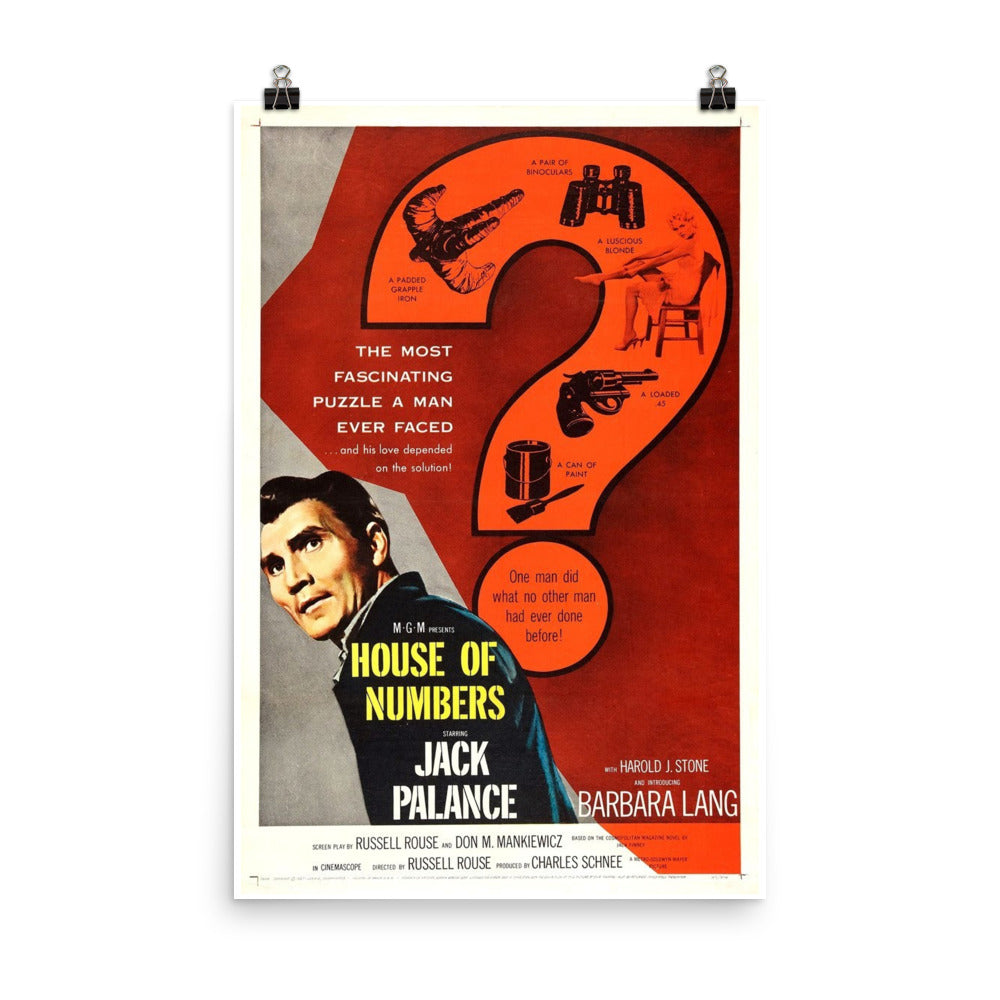 House of Numbers (1957) Movie Poster, 12×18 inches