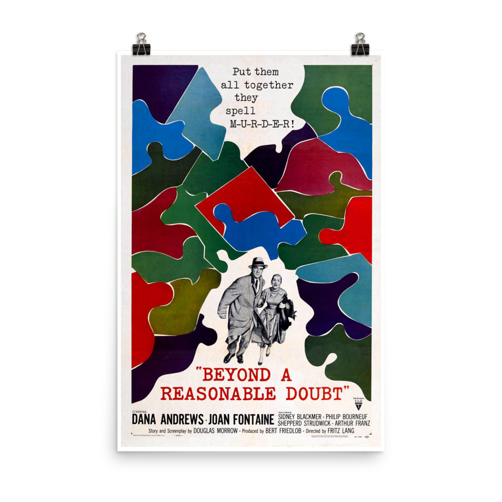 Beyond a Reasonable Doubt (1956) Movie Poster, 12×18 inches