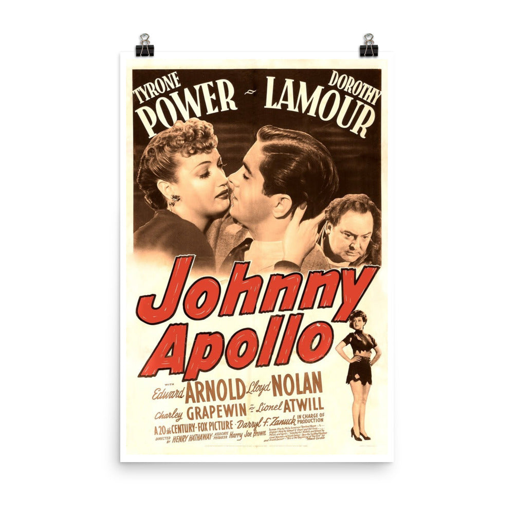 Johnny Apollo (1940) Movie Poster, 12×18 inches