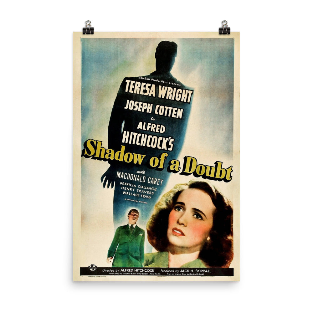 Shadow of a Doubt (1943) Movie Poster, 12×18 inches