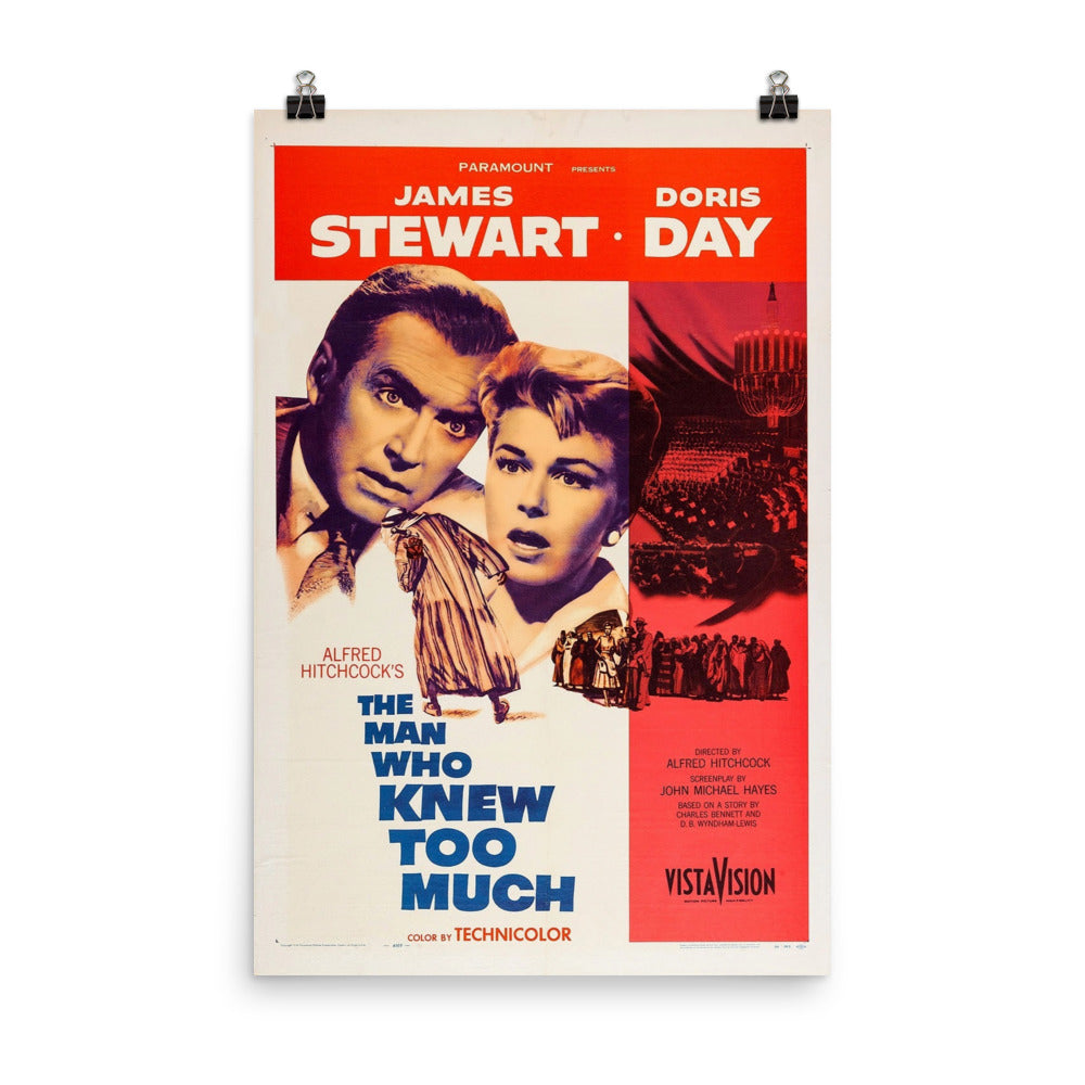 The Man Who Knew Too Much (1956) Movie Poster, 12×18 inches